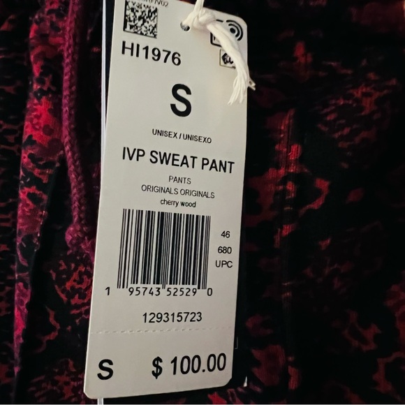 Ivy Park x Adidas Snake Print Sweatpants in Cherry Wood NWT Unisex Size Small - Picture 3 of 6